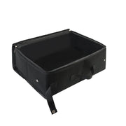 Bac à litière pliable Nidofé Escale noir, présenté déplié sur fond blanc.