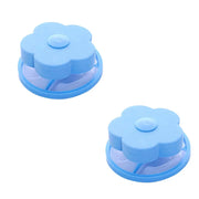 Deux filtres Nidofé Écume bleus, avec dessus en forme de fleur et filets circulaires.